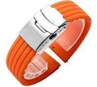 yeziu Bracelet de montre en silicone naturel pour montre Hamilton Khaki Navy Jazzmaster Field Classic(Oranges,19mm)