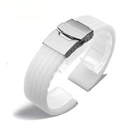 yeziu Bracelet de montre en silicone naturel pour montre Hamilton Khaki Navy Jazzmaster Field Classic(Whites,18mm)