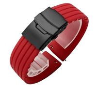 yeziu Bracelet de montre en silicone naturel pour montre Hamilton Khaki Navy Jazzmaster Field Classic(Redb,18mm)