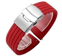 yeziu Bracelet de montre en silicone naturel pour montre Hamilton Khaki Navy Jazzmaster Field Classic(Reds,21mm)