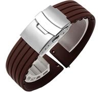yeziu Bracelet de montre en silicone naturel pour montre Hamilton Khaki Navy Jazzmaster Field Classic(Browns,21mm)