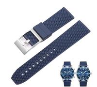 yeziu Bracelet de montre en silicone pour Breitling Super Ocean Avenger, bracelet en caoutchouc avec boucle ardillon noire, style sport(Blues)