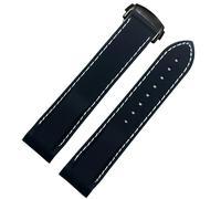 yeziu Bracelet de montre en silicone pour Omega Seamaster Planet Ocean, bracelet de montre en caoutchouc pour homme(Dark bluewb,22mm)