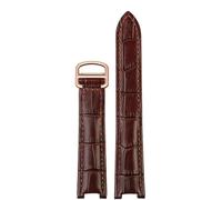 yeziu Bracelet De Montre Pour Cartier PASHA En Cuir De Vachette Pour Homme Et Femme, Avec Boucle Déployante, Accessoires(Brown rose gold,18mm-10mm)