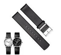 yeziu Bracelet de montre ultra-fin en cuir pour hommes et femmes CK K2Y211 K2Y231(Silver buckle,16mm)