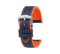 yeziu Bracelet en caoutchouc fluoré pour montre Blancpain Fifty Fathoms 5000 5015 5015D 5006 5008(Blue Orange-steel,20mm)