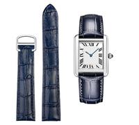 yeziu Bracelet En Cuir Pour Cartier Tank Solo Bleu, Rouge Et Rose(Blue silver,20mm)