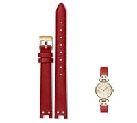 yeziu Bracelet en cuir pour montre Anne Klein Notch Girl Small Shield, style rétro, souple et confortable, accessoire pour AK(Red gk)