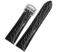 yeziu Bracelet en cuir pour montre Caitier Tank London Cle De W5200027/24 W5200005(Black-silver,23mm)