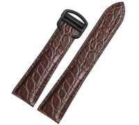 yeziu Bracelet en cuir pour montre Caitier Tank London Cle De W5200027/24 W5200005(Brown-black,22mm)