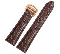 yeziu Bracelet en cuir pour montre Caitier Tank London Cle De W5200027/24 W5200005(Brown-rose gold,24mm)