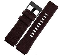 yeziu Bracelet en cuir pour montre Diesel DZ1089 DZ1123 DZ1132 à ouverture convexe(Brown black,30X22mm)