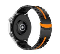 yeziu Bracelet en métal de 22 mm pour montre Xiaomi Watch S4 S3 S2 S1 Active 2 Pro, bracelet de luxe en acier inoxydable(Black Orange,Watch 2 Pro)