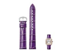 yeziu Bracelets De Montre En Cuir Avec Boucle Ardillon, Compatibles Avec Les Montres Cartier Tank Dumont Santos Pour Hommes Et Femmes(Purples,18mm)