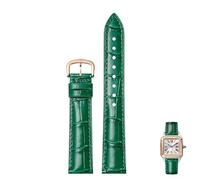 yeziu Bracelets De Montre En Cuir Avec Boucle Ardillon, Compatibles Avec Les Montres Cartier Tank Dumont Santos Pour Hommes Et Femmes(Greenr,19mm)