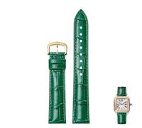 yeziu Bracelets De Montre En Cuir Avec Boucle Ardillon, Compatibles Avec Les Montres Cartier Tank Dumont Santos Pour Hommes Et Femmes(Greeng,18mm)