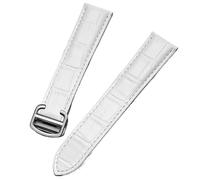 yeziu Bracelets De Montre En Cuir Pour Cartier Tank London Solo Clé De Calibre(Whites,20 * 18mm)