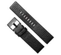 yeziu Bracelets de montre en cuir pour hommes, pour Diesel DZ1657 DZ1405 DZ120(Black-black Buckle,26mm)