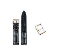 yeziu Bracelets de montre en cuir pour montre Hamilton Maestro Original pour homme(Shiny blackr1,22mm)