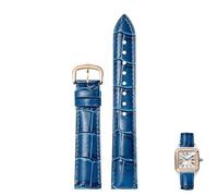 yeziu Bracelets De Montre En Cuir Véritable Pour Cartier Tank Santos Avec Boucle Ardillon(Bluer1,19mm)