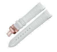 yeziu Chaîne de montre en cuir avec fermoir papillon pour bracelets de montre femme Tissot 1853 Couturier série T035 T035210 T035207A(Whiteb)