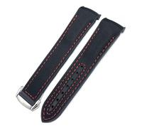yeziu New Nylon Rubber Watchband Fit For Omega Seamaster 300 AT150 Speedmaster Silicone Watch Strap(Blue White,21mm)