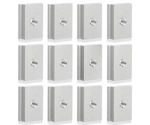 YFaith 12 Pièces T Bloc D'écrou Coulissant, 30 x 23 mm Écrous à Rainure M6, Alliage D'aluminium M6 Écrou Outil de Travail du Bois, Argent Écrou T-Slot, pour Projets Menuiserie à Maison et Atelier