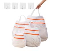 YFaith 4 Pièces Filet de Lavage, Double Couche Sac a Linge avec Fermeture Éclair et Poignées, Filet Linge Machine à Laver avec Crochet, 4 Tailles, pour Sous-Vêtements, Slips, Serviettes