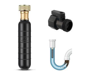 YFaith Deboucheur Canalisation Haute Pression, Vessies de Drainage en Caoutchouc, Noir Caoutchouc Vessie de Vidange avec 3/4" Vanne D'arrêt, pour 38 à 75 mm Débouche Goutières, Toilettes et Tuyaux