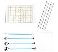 YFaith Lot de 9 accessoires en argile polymère, rouleaux et plaques acryliques, outils en argile polymère transparent, avec stylo de moulage double face, pour façonner et modeler des modèles d'argile