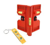 YFaith Niveaux de Poteau Rigide, Magnétique Niveaux D’angle pour Poteau, Portable Niveau Aimanté, Angle Réglable, Rouge, avec Mini-Niveau, pour Construction, Menuiserie et Construction de Clôtures