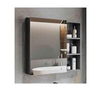 YFAURNDE Armoire Murale Salle de Bain,Étagère de Rangement en Aluminium épaissie,Peut être utilisée for Placer des Articles de Toilette et des médicaments(Gray,80cm/31.5in)