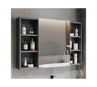 YFAURNDE Armoire Murale Salle de Bain,Étagère de Rangement en Aluminium épaissie,Peut être utilisée for Placer des Articles de Toilette et des médicaments(Gray,90cm/35.4in)