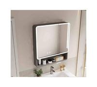 YFAURNDE Armoires de Salle de Bain avec Miroir Étagère de Rangement Murale for Salle de Bain en Aluminium, Arc, for Produits de beauté(Gray,80cm/31.5in)