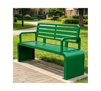 YFAURNDE Banc de Jardin Exterieur, Banc Fer Forgé ExtéRieur, Fabriqué en Tubes d'acier Galvanisé, Ce Qui Le Rend Adapté Aux Abords des Piscines, Aux Parcs et Aux Jardins.(Green,120 * 40 * 82CM)