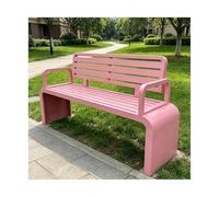 YFAURNDE Banc de Jardin Exterieur, Banc Fer Forgé ExtéRieur, Fabriqué en Tubes d'acier Galvanisé, Ce Qui Le Rend Adapté Aux Abords des Piscines, Aux Parcs et Aux Jardins.(Pink,120 * 40 * 82CM)