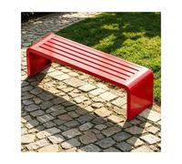 YFAURNDE Banc Exterieur, Banc de Jardin Fer Forgé, Convient Aux Espaces ExtéRieurs Tels Que Les Patios, Les Abords de Piscine, Les Cours IntéRieures et Les Balcons.(Red,150 * 42 * 40CM)