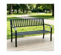 YFAURNDE Banc Jardin, Banc de Jardin Fer Forgé, PréSente Une Conception en Tubes d'acier éPaissis, Adapté Aux Environnements ExtéRieurs Tels Que Les Parcs Et Les Cours.(A Has no Cushion)