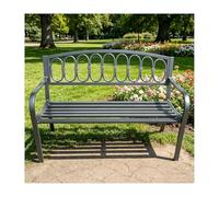 YFAURNDE Banc Jardin, Banc de Jardin Fer Forgé, PréSente Une Conception en Tubes d'acier éPaissis, Adapté Aux Environnements ExtéRieurs Tels Que Les Parcs Et Les Cours.(C Has no Cushion)