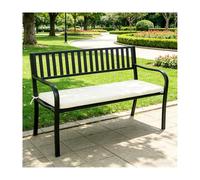 YFAURNDE Banc Jardin, Banc de Jardin Fer Forgé, PréSente Une Conception en Tubes d'acier éPaissis, Adapté Aux Environnements ExtéRieurs Tels Que Les Parcs Et Les Cours.(A Has a Cushion)