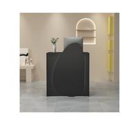 YFAURNDE Bureau D’Accueil,Comptoir de réception, Réception avec Espace De Rangement, Une chose for de multiples usages, magasin de vêtements, salon de beauté, réception d'entreprise, etc.(Black,60cm/2