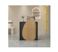 YFAURNDE Bureau D’Accueil,Comptoir de réception, Réception avec Espace De Rangement, Une chose for de multiples usages, magasin de vêtements, salon de beauté, réception d'entreprise, etc.(Black Wood,1