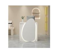 YFAURNDE Bureau D’Accueil,Comptoir de réception, Réception avec Espace De Rangement, Une chose for de multiples usages, magasin de vêtements, salon de beauté, réception d'entreprise, etc.(White,60cm/2