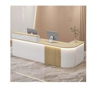 YFAURNDE Comptoir Accueil, Comptoir Magasin, Comptoir D’Accueil Commercial,Comptoirs D’Accueil avec Tiroirs,Convient à Une variété d'environnements de Bureau(Maple,Right_120CM/47.2IN)