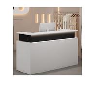 YFAURNDE Comptoir caisse, Comptoir Accueil de Bbureau, Application pratique et multi-scènes, adaptée aux magasins de vêtements, salons de coiffure, réception d'entreprise de beauté(White Black,110CM/4