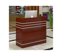 YFAURNDE Comptoir de réception,Réception avec Espace De Rangement, comptoir de Magasin, Convient à une variété d'espaces, salons de coiffure, restaurants, salons de beauté, cafés(Teak color,80CM/31.5i