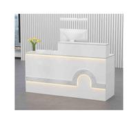 YFAURNDE Comptoir Réception,Comptoir D’Accueil Commercial,Comptoir de Réception avec Tiroir-Clavier,Rangement Multiple, utilisé dans la Salle de réception/Hall/Salon de thé(White,Left_120CM)