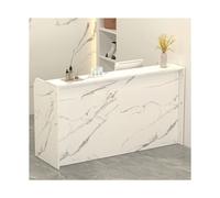 YFAURNDE Comptoir Réception,Comptoir De Bureau,Meuble de Réception, Convient aux comptoirs de caisse des magasins, aux centres commerciaux et aux établissements d'enseignement(White stone,100cm/39.4in