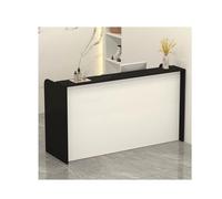 YFAURNDE Comptoir Réception,Comptoir De Bureau,Meuble de Réception, Convient aux comptoirs de caisse des magasins, aux centres commerciaux et aux établissements d'enseignement(White and black,120cm/47