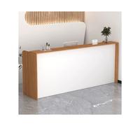 YFAURNDE Comptoir Réception,Comptoir De Bureau,Meuble de Réception, Convient aux comptoirs de caisse des magasins, aux centres commerciaux et aux établissements d'enseignement(White teak,120cm/47.2in)